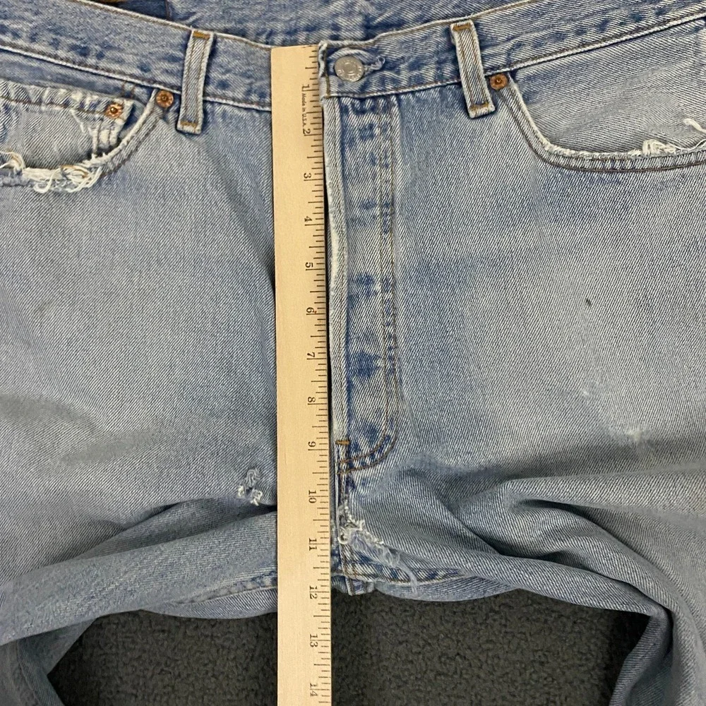 Vintage Levis 501 Jeans Mens FITS Men 33x30 Denim Button Fly Distressed Made USA